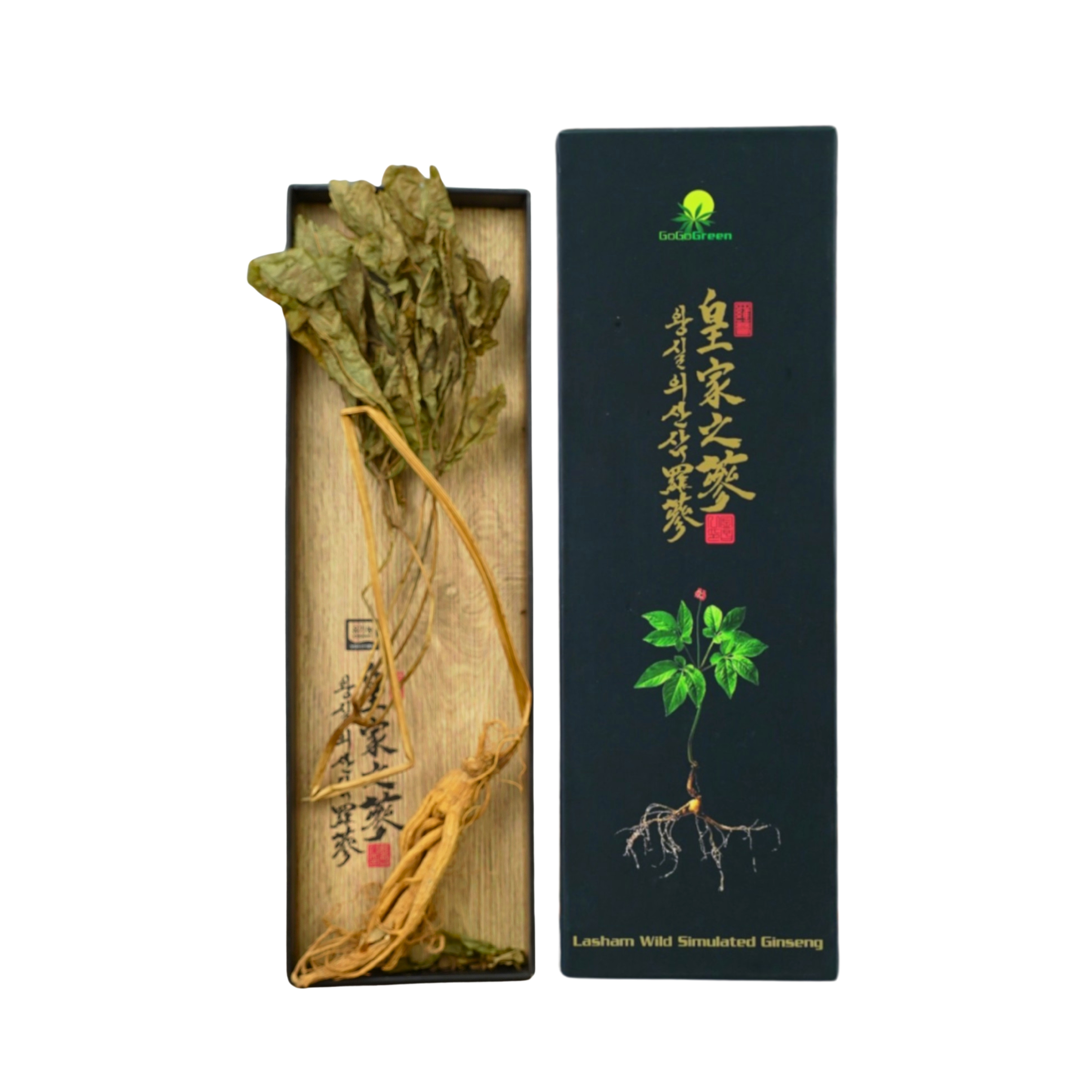 Hộp 1 Cây Sâm Núi Khô Nguyên Bản Lasham Hàn Quốc - 10 Năm Tuổi (lasham Dried Wild Simulated Ginseng -로얄 산삼 라삼) - Loại 1